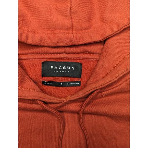 Men PacSun Orange Short-Sleeve Pullover Hoodie Sweatshirt, Size S - Picture 5 of 5